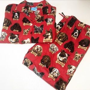 NEW Nick & Nora Red Dog Milk Bone Pajama Set XXL